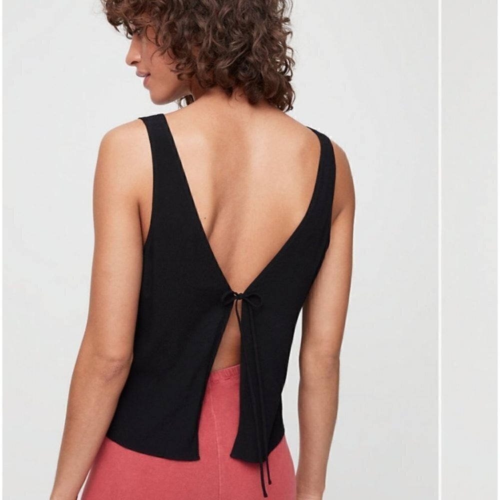 Aritzia Wilfred Free Kempner top tie back blouse